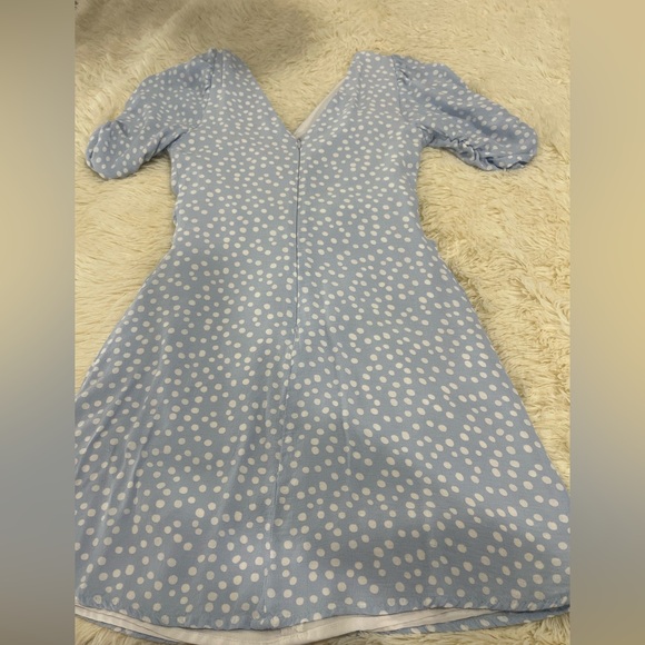 Zara Sky Blue Polka Dot Mini Dress - Picture 3 of 7